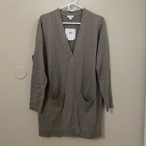 J. Jill Heather Gray Knit Cardigan